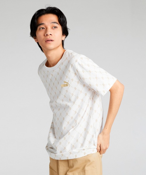 

Мужская футболка с коротким рукавом, металлический принт PUMA, белый