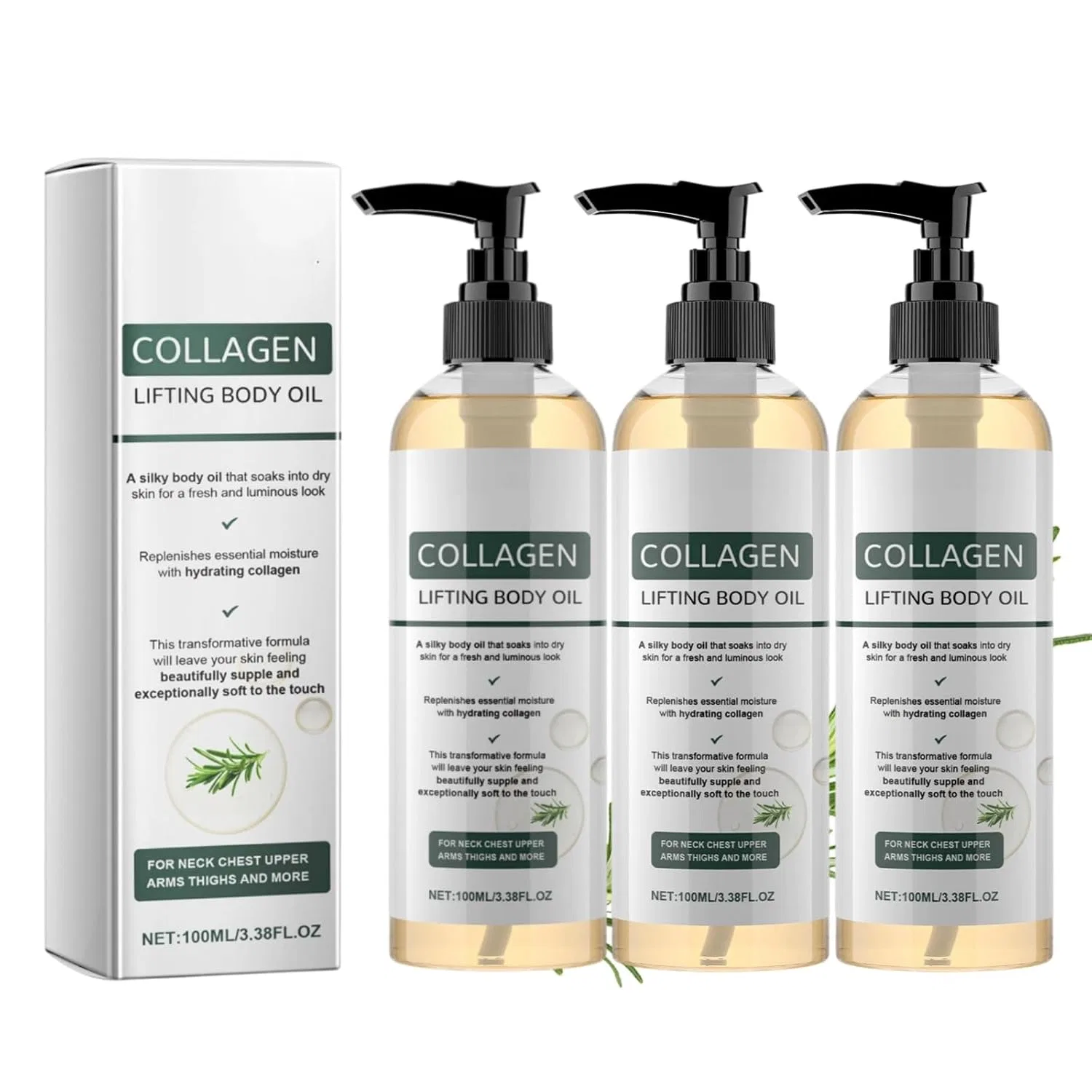 Масло для тела Collagen Lifting, увлажняющее, 3 шт. Radiantre, 3Pc