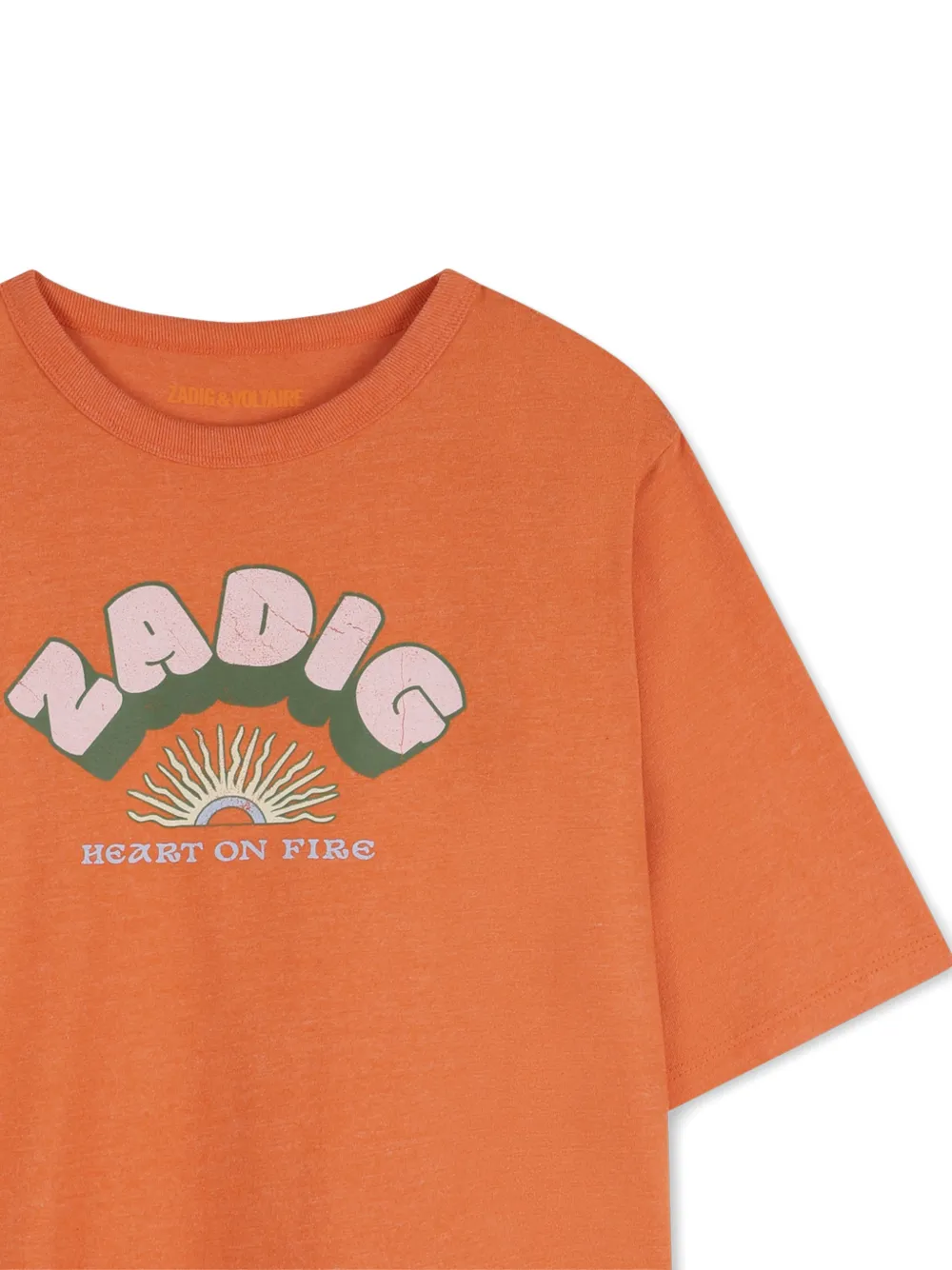 Футболка с графичным принтом Zadig & Voltaire Kids, оранжевый — фото 3