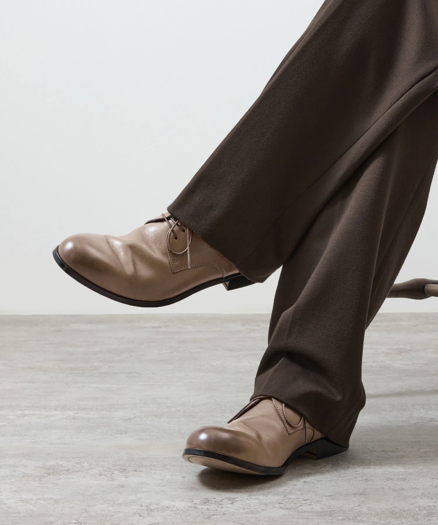 Мужские туфли Derby Plain Toe из натуральной кожи PADRONE PU7358-2001 серые