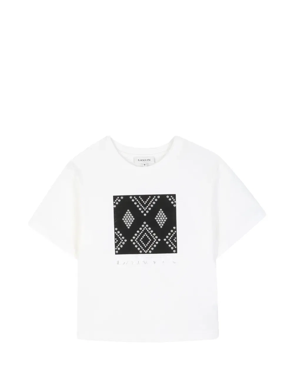 Футболка с логотипом и украшениями Lanvin Enfant, белый