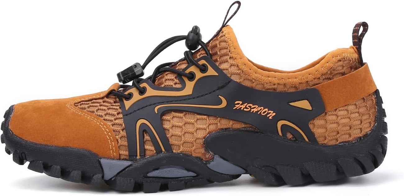 

Мужские быстросохнущие водонепроницаемые сетчатые кроссовки Calceus для активного отдыха, походов и прогулок. Легкие, для активного отдыха на природе, коричневый