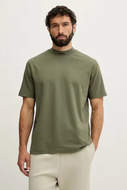 Футболка свободного кроя Tee Collar BOSS Green, зеленый