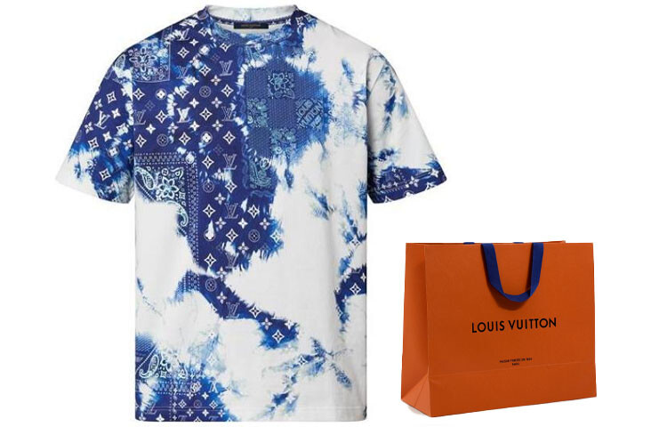 Футболка мужская Louis Vuitton Monogram Bandana Printed, синий — фото 2