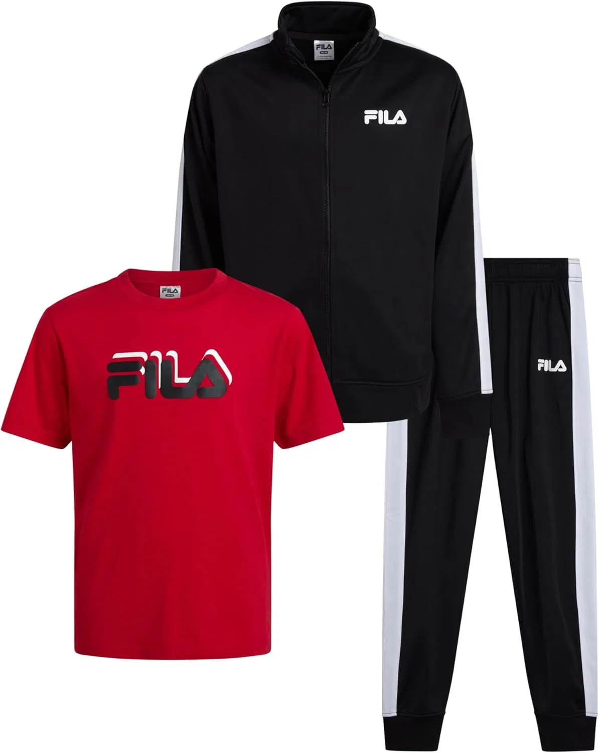Детский спортивный костюм из 3 предметов Fila, черный
