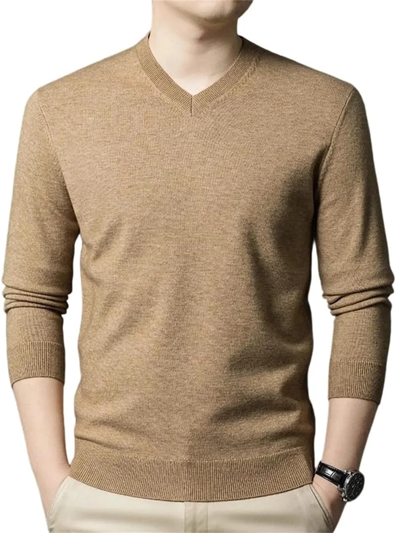 

Свитер мужской с длинным рукавом и V-образным вырезом, теплый и уютный