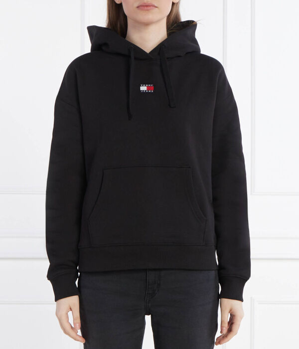 

Толстовка женская Tommy Jeans хлопковая с логотипом бренда, черный