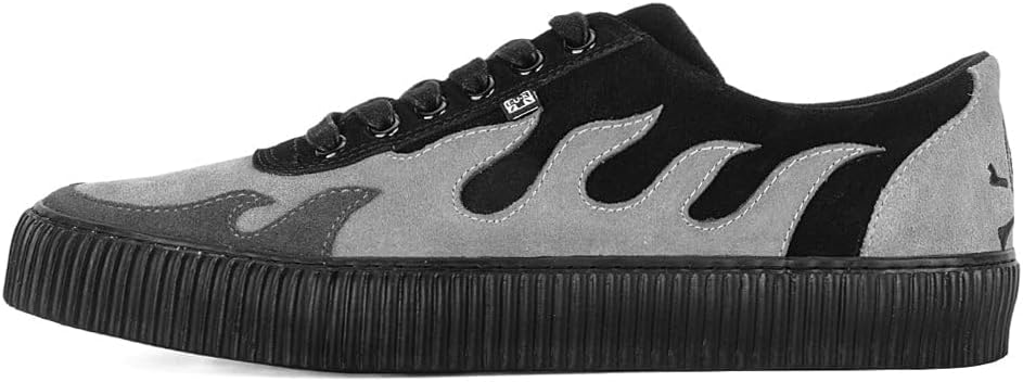 Кроссовки T.U.K. Suede Creeper для женщин и мужчин, Шнуровка, черная переплетенная текстура и люверсы, Классическая рифленая подошва и сетчатая подкладка, Комфорт с памятью формы для повседневной носки — фото 4