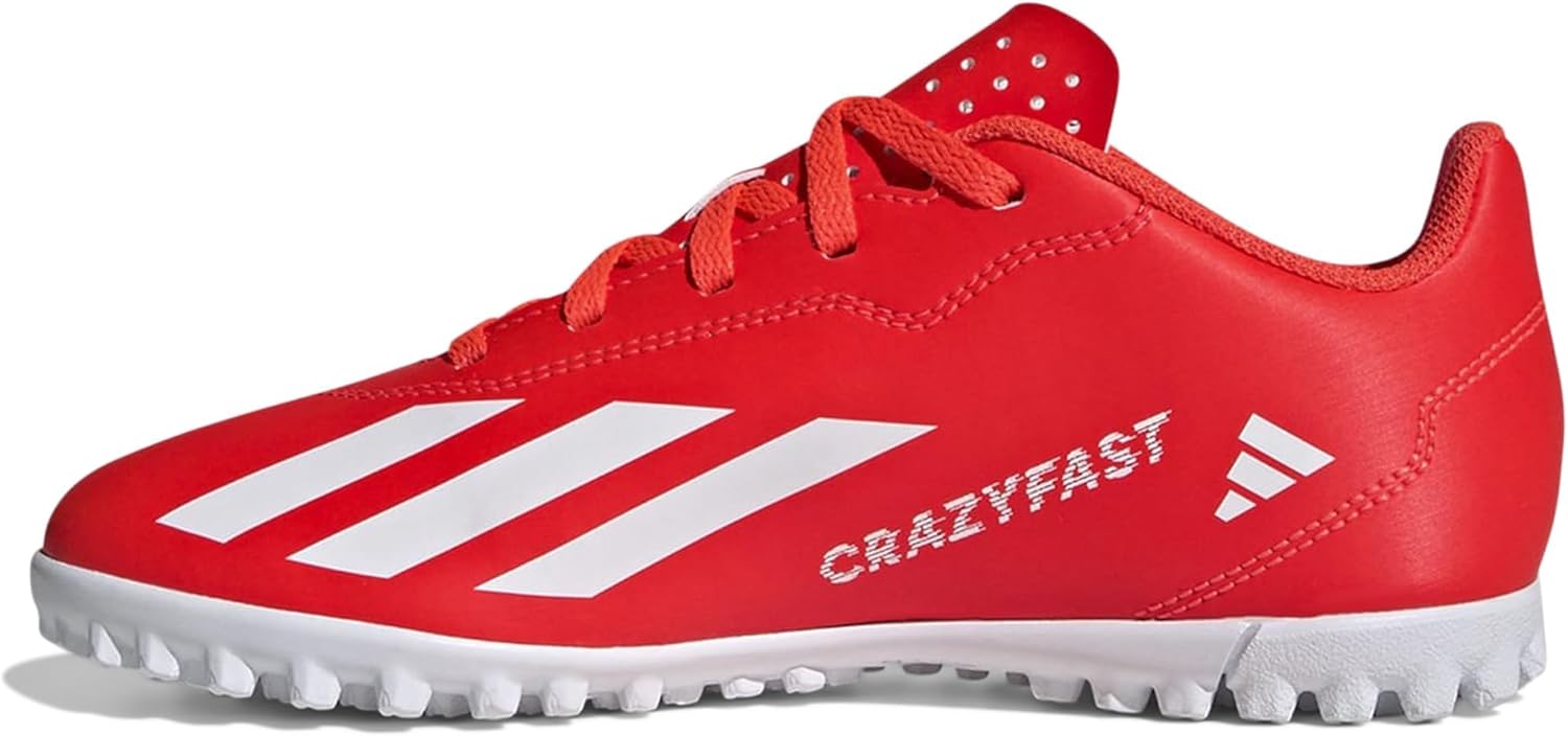 Детские кроссовки Adidas Unisex-Child X Crazylight.4 Turf, белый/красный/желтый — фото 4