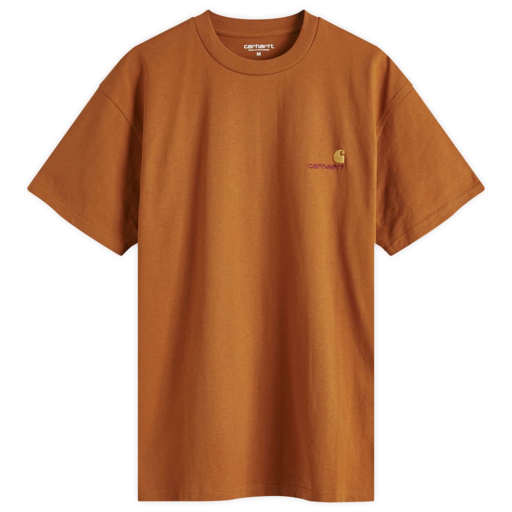 

Футболка с надписью American script Carhartt Wip, цвет sienna
