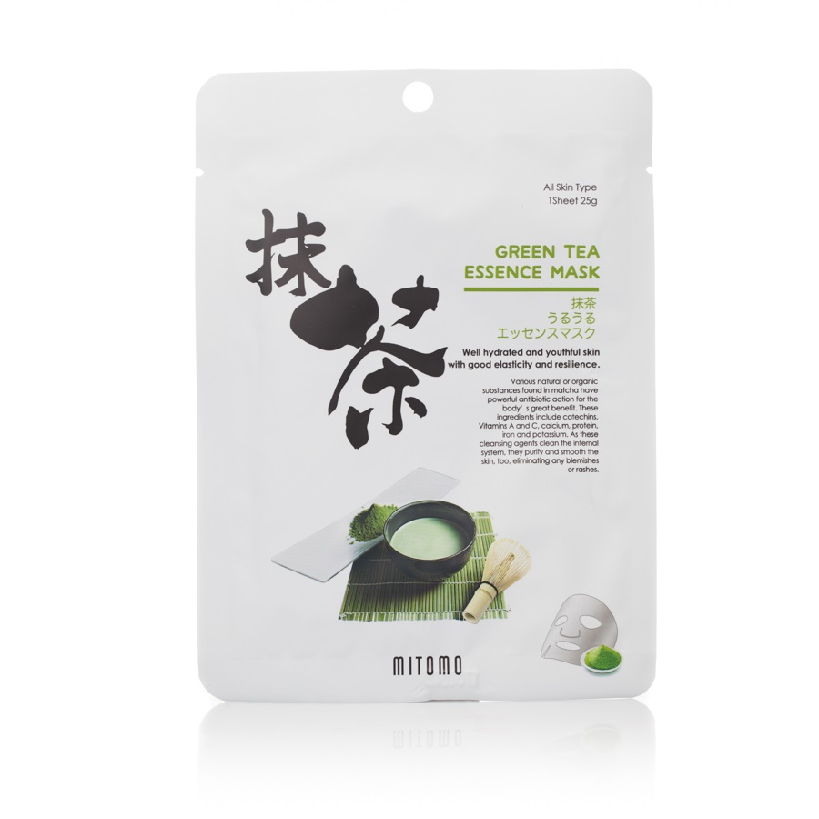 

Листовая маска с зеленым чаем green tea essence mask Mitomo, количество 1 шт.