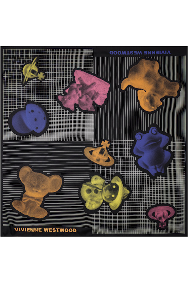 

Фигурный квадратный платок Vivienne Westwood, черный