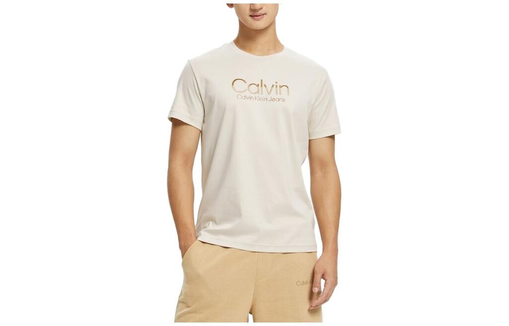 

Футболка мужская бежевая Calvin Klein, цвет Apricot