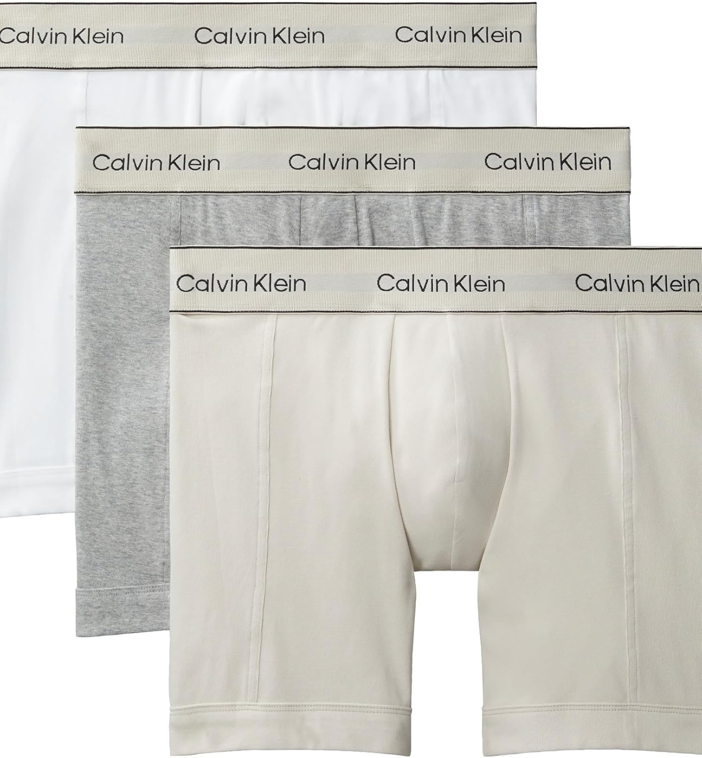 

Комплект из 3 мужских трусов-боксеров Calvin Klein из хлопка пима, Oyster Gray, Grey Heather, White