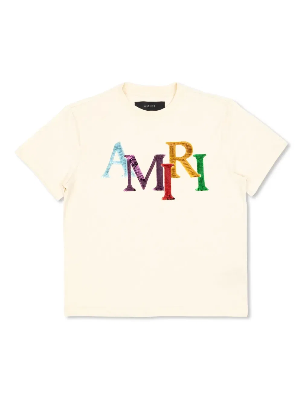 Футболка с пайетками Amiri Kids, бежевый