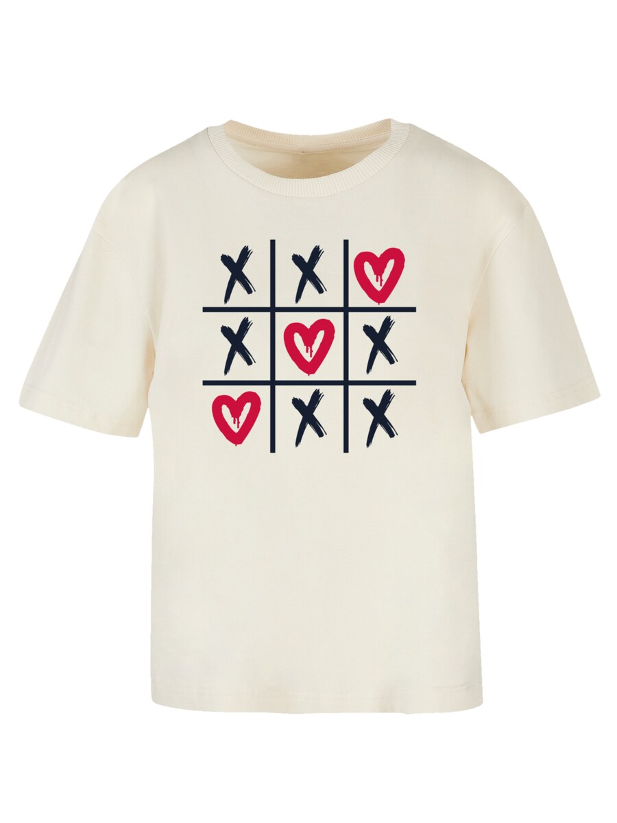 

Футболка F4NT4STIC Valentinstag Herz Tic Tac Toe, Light beige