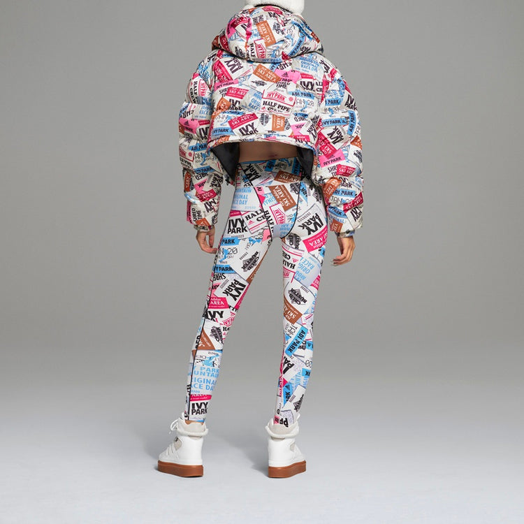 Куртка adidas originals x Ivy Park Letters Printed Sports Hooded Down Jacket Unisex Floral H18992 — фото 4