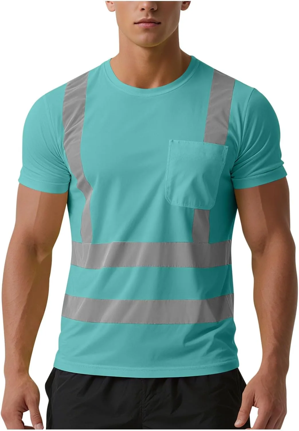 

Футболка с коротким рукавом для мужчин, High Visibility, с отражающими полосами и карманами