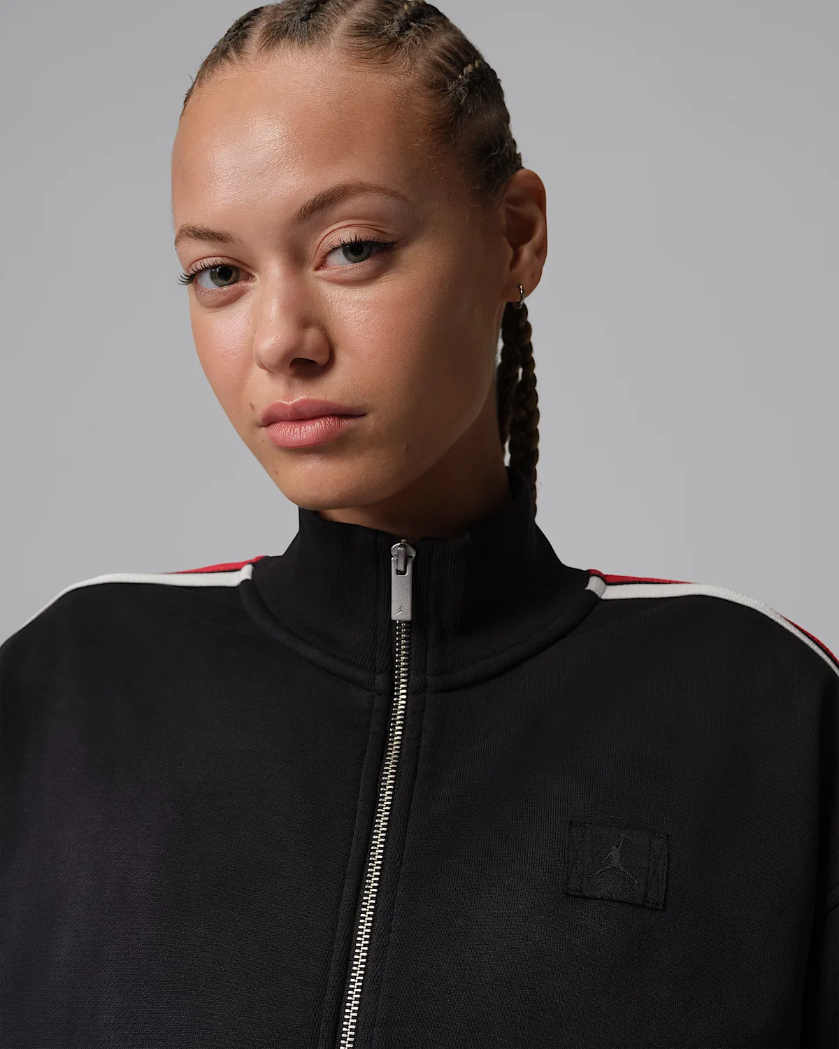 Женская флисовая куртка на молнии Jordan Flight Fleece, Black/Dark Smoke Grey — фото 3
