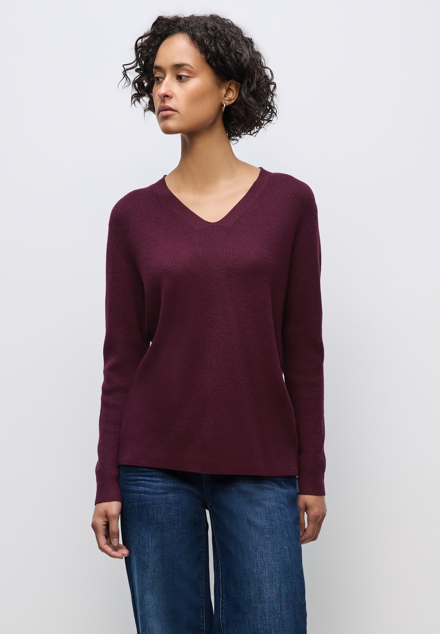 

Джемпер Street One BASIC V-NECK, Rot/Bordeaux