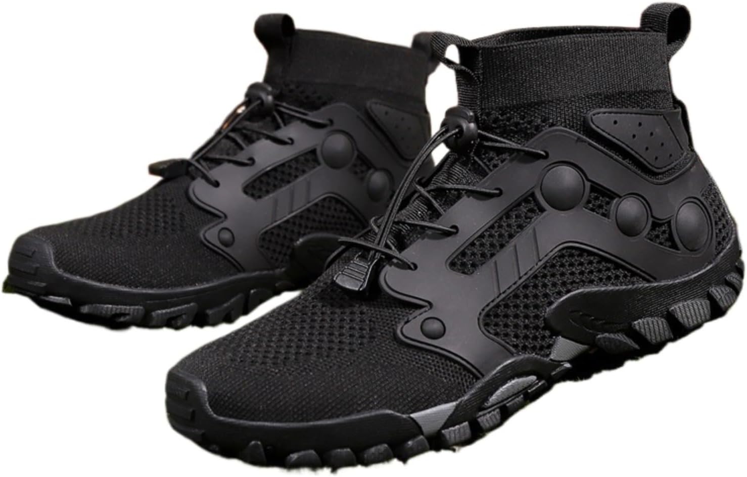 

Мужские высокие походные ботинки, с массивной подошвой, противоскользящие для активного отдыха и скалолазания, дышащая сетка для походов и скалистых приключений Azttoztto, черный
