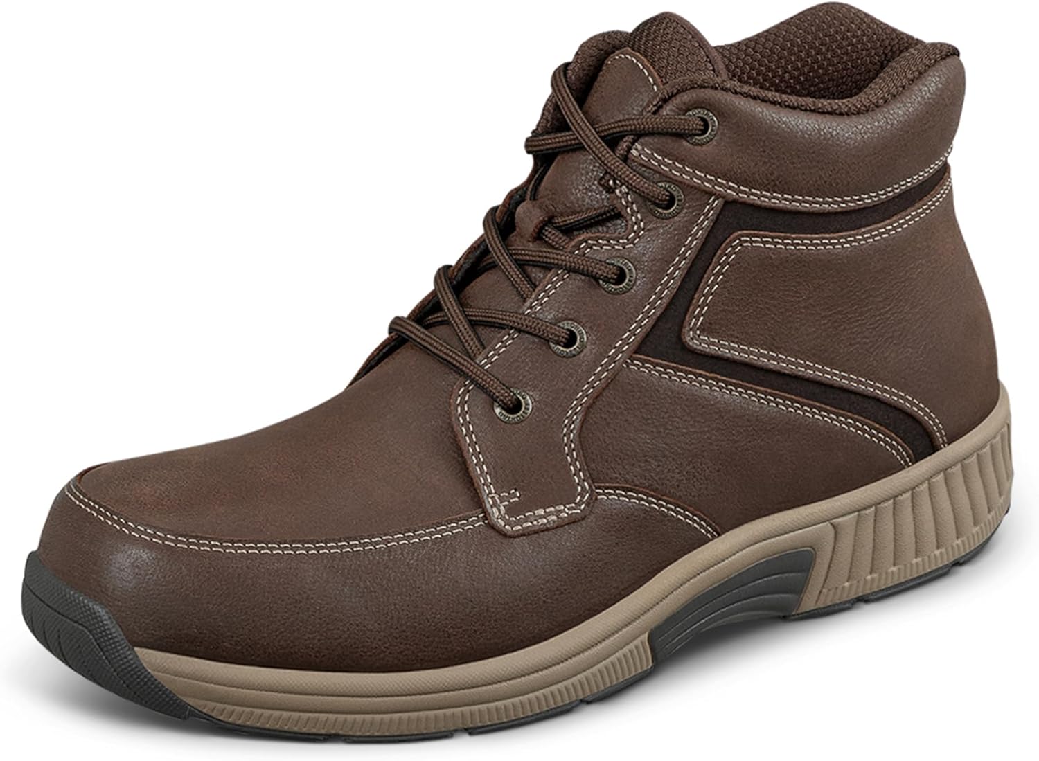 

Мужские ортопедические кожаные ботинки на шнуровке Orthofeet Highline, темно-коричневый