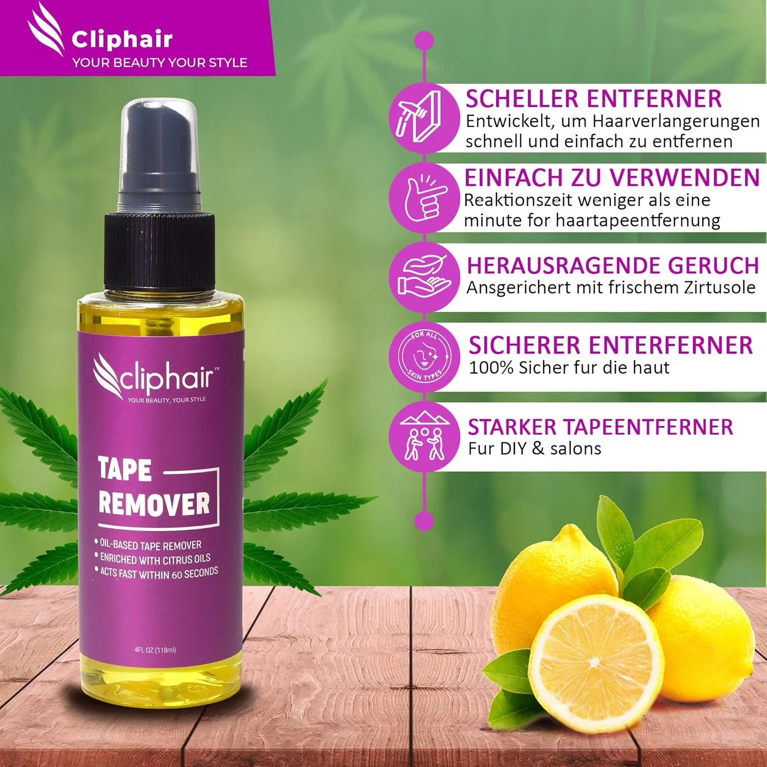 Средство для снятия ленточных наращиваний Cliphair Tape Remover 118 мл Cliphair — фото 4