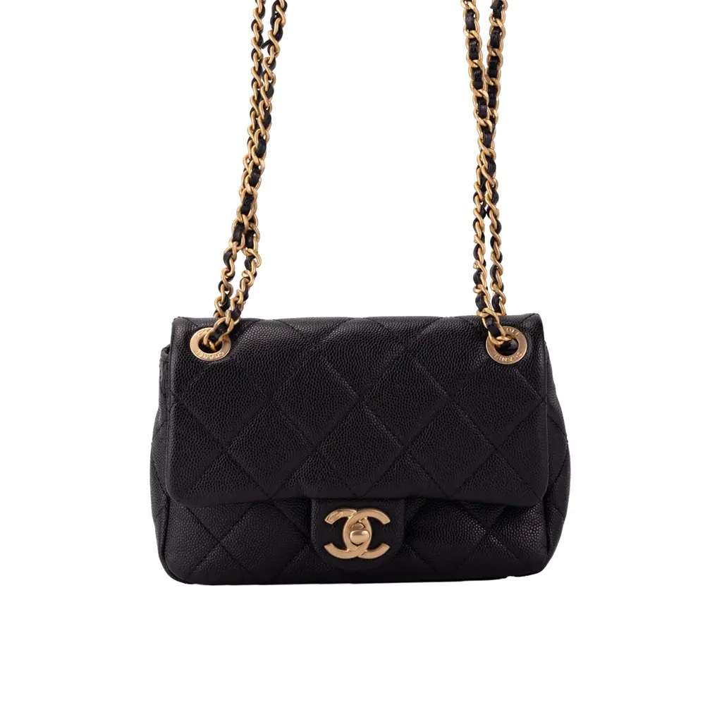 CHANEL Мини-сумка через плечо из телячьей кожи, унисекс черная — фото 3