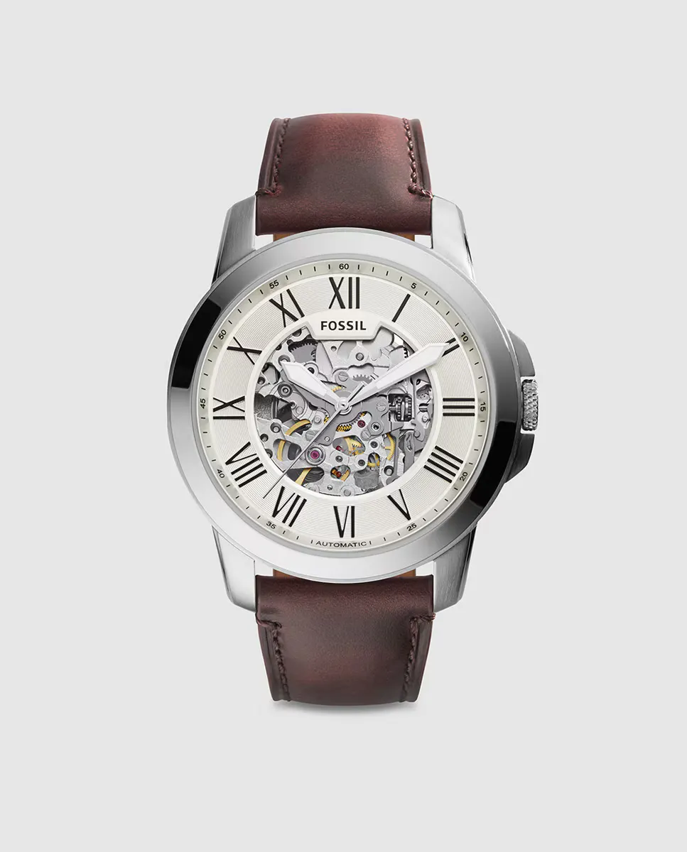 

Fossil ME3099 Автоматические кожаные мужские часы, коричневый