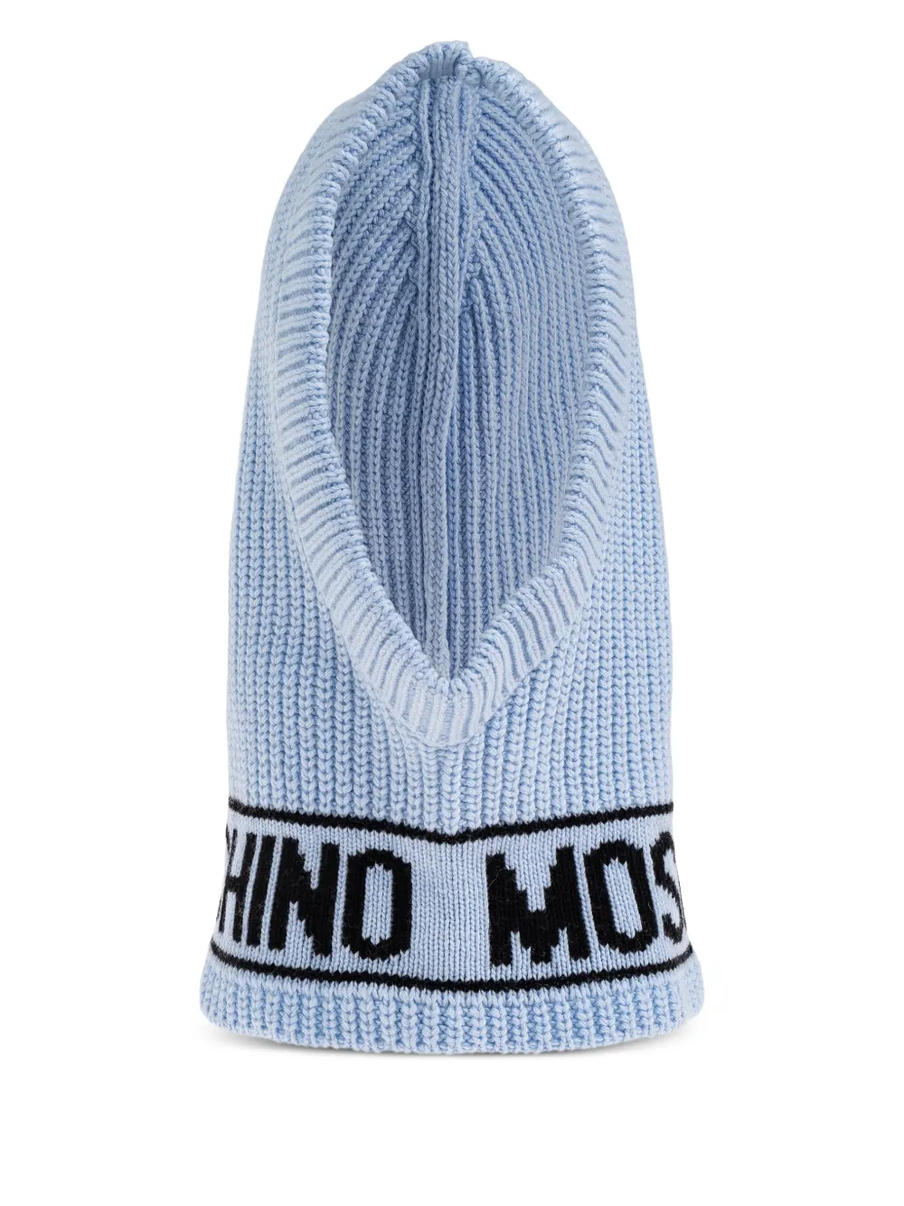 

Балаклава в рубчик с логотипом Moschino, синий
