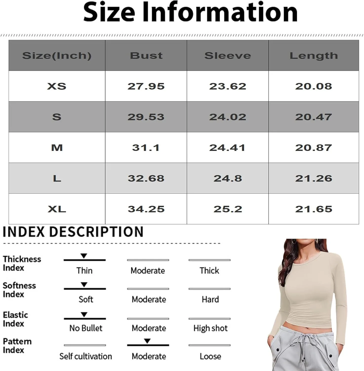 Женская футболка Slim Fit с длинным рукавом — фото 3