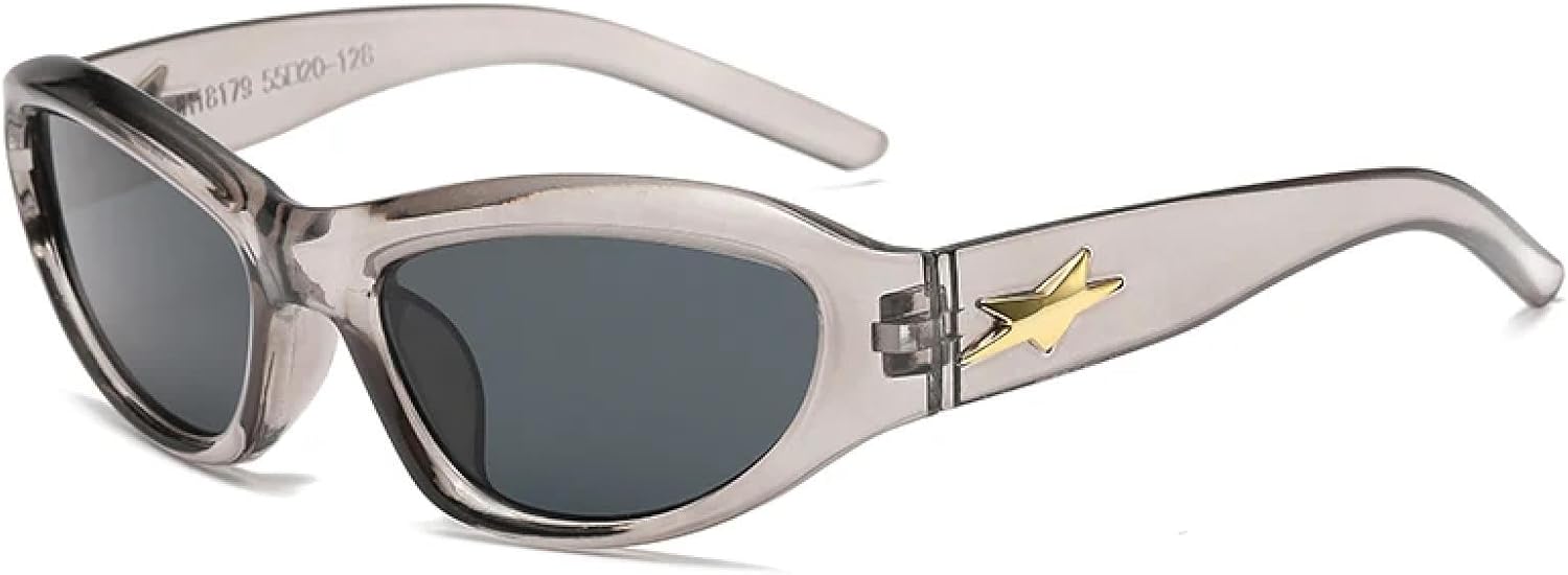 

Солнцезащитные очки в стиле «кошачий глаз», винтажные, для активного отдыха, спортивные, панк, женские и мужские, в стиле стимпанк. Модные солнцезащитные очки TKKTLLT, Clear Grey