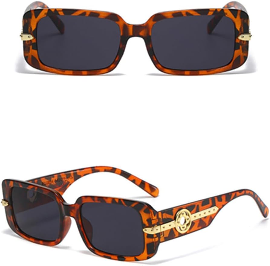 

Двухцветные женские солнцезащитные очки в стиле ретро с металлическим декором и широкими дужками, мужские солнцезащитные очки с защитой от УФ-излучения UV400 LANGSER, Leopard