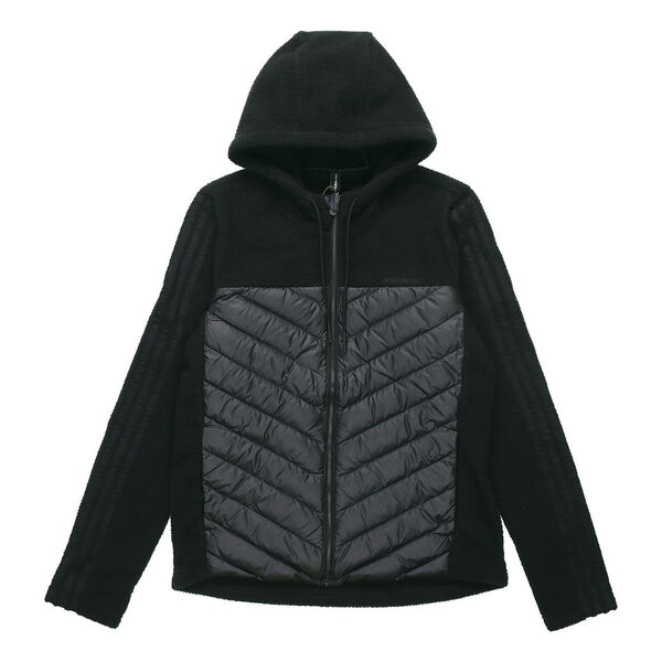 

Пуховик adidas neo M Dly Dwn Jkt Sports Splicing Fleece hooded down Jacket Black, черный