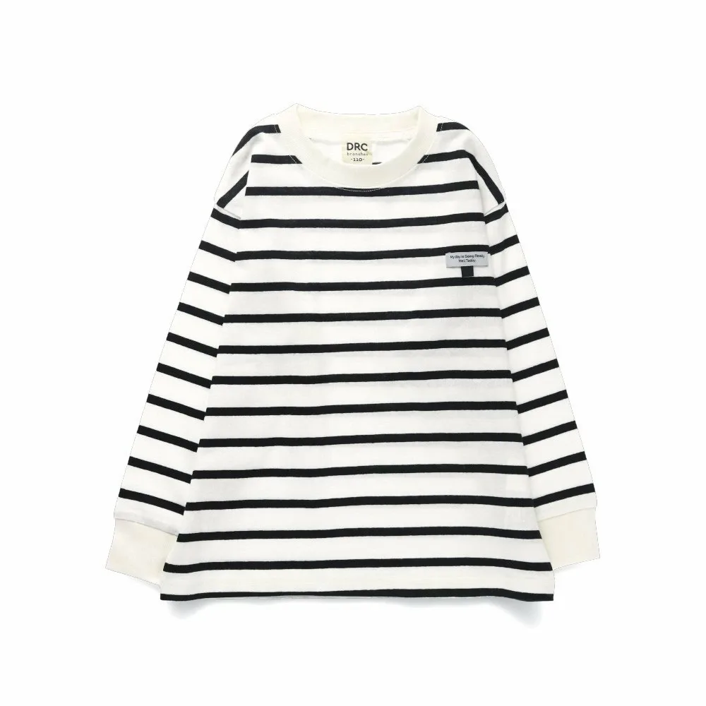 Полосатая футболка с длинными рукавами и петлей для именной бирки. Branshes, off white