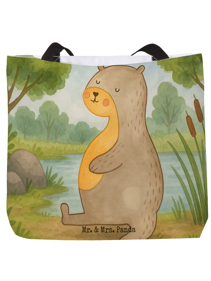 

Mr. & Mrs. Panda Сумка-шоппер с рисунком в виде живота выдры (без надписи) белого цвета