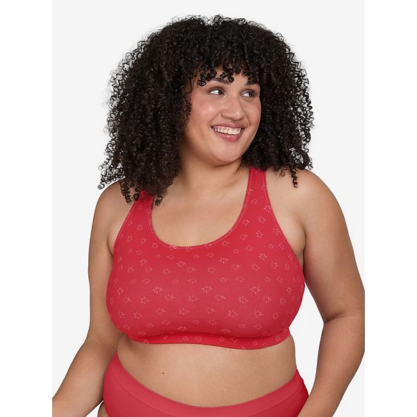 

Спортивный бюстгальтер Serena - бесшовный, из хлопка, с перекрещенными лямками Leading Lady, Red Starburst Print