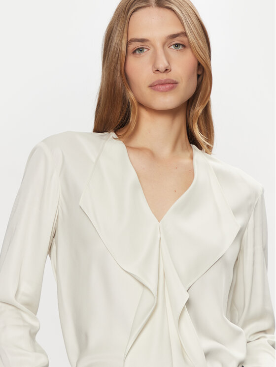 Блуза стандартного кроя Calvin Klein, экрю — фото 4