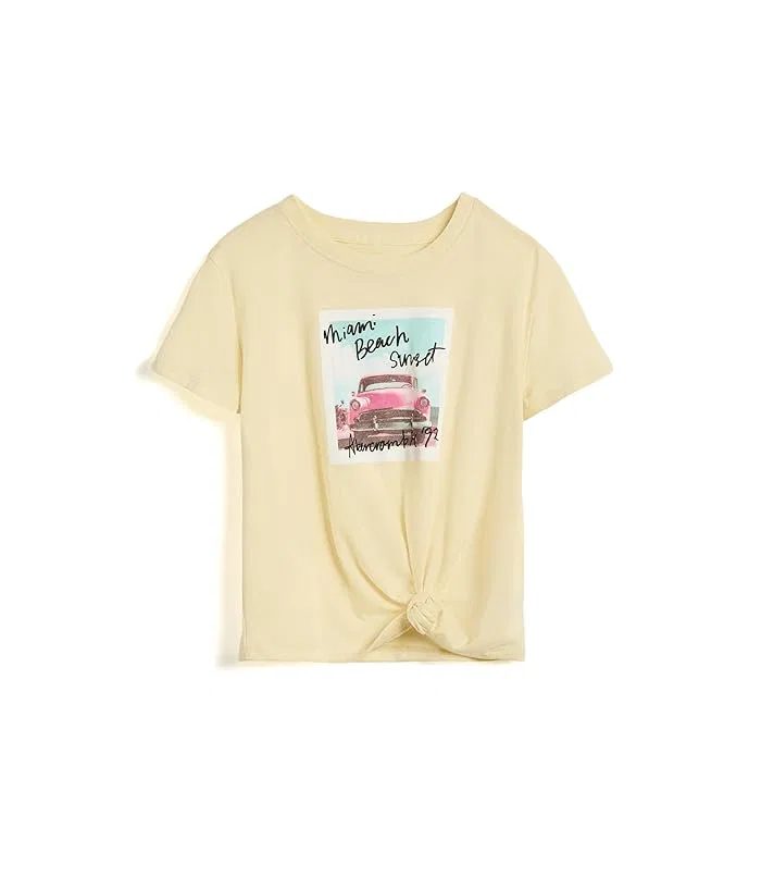 Футболка с фотографическим принтом Miami Beach Side Knot Tee abercrombie kids, Anise Flower