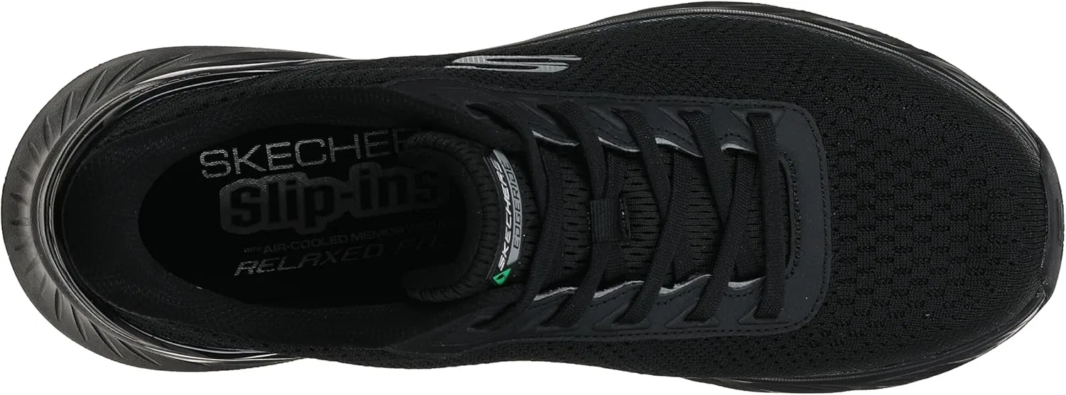 Кроссовки Skechers 232846 EDGERIDE, угольно-желто-серые, мужские, на шнурках, тканевые, без шнурков — фото 3