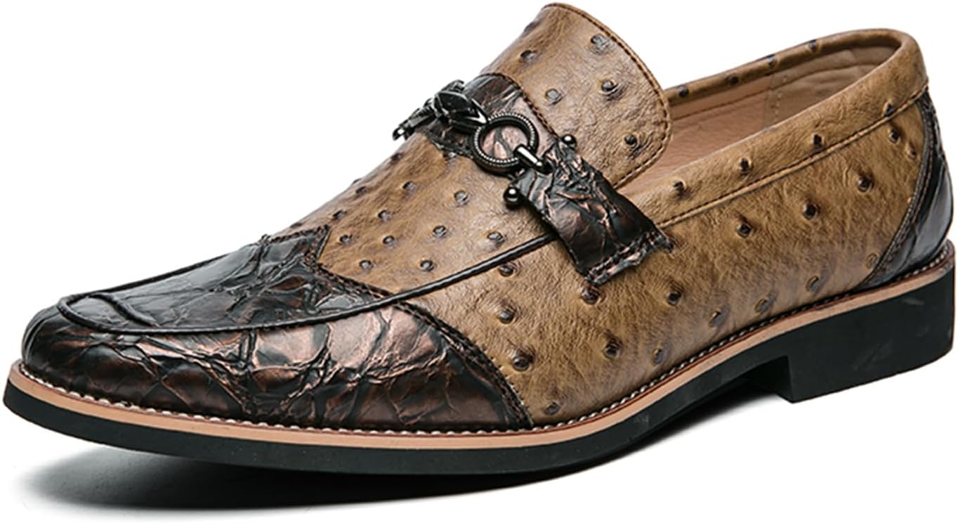 

Мужские модные лоферы для повседневной носки, удобные слипоны, классические кожаные пенни-лоферы с металлической пряжкой, деловые повседневные туфли Abborora, коричневый