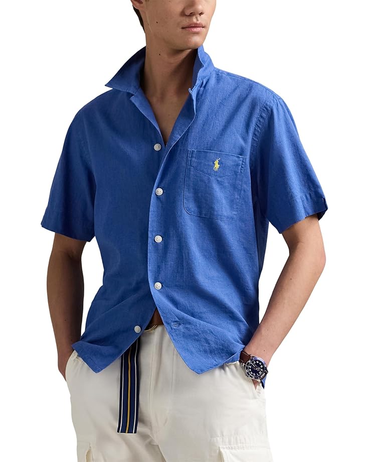 

Поло Polo Ralph Lauren Classic Fit Linen-Cotton Camp Shirt, цвет Bai Blue