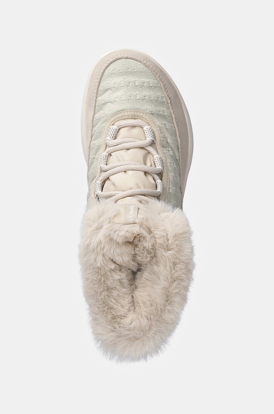 Женские зимние ботинки Columbia Slopeside Peak Luxe V0 из комбинации текстиля и замши, бежевый — фото 4