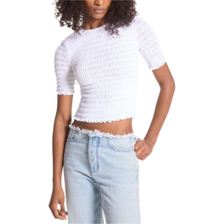 

MICHAEL Футболка с присборенной отделкой и рюшами MICHAEL KORS, белый