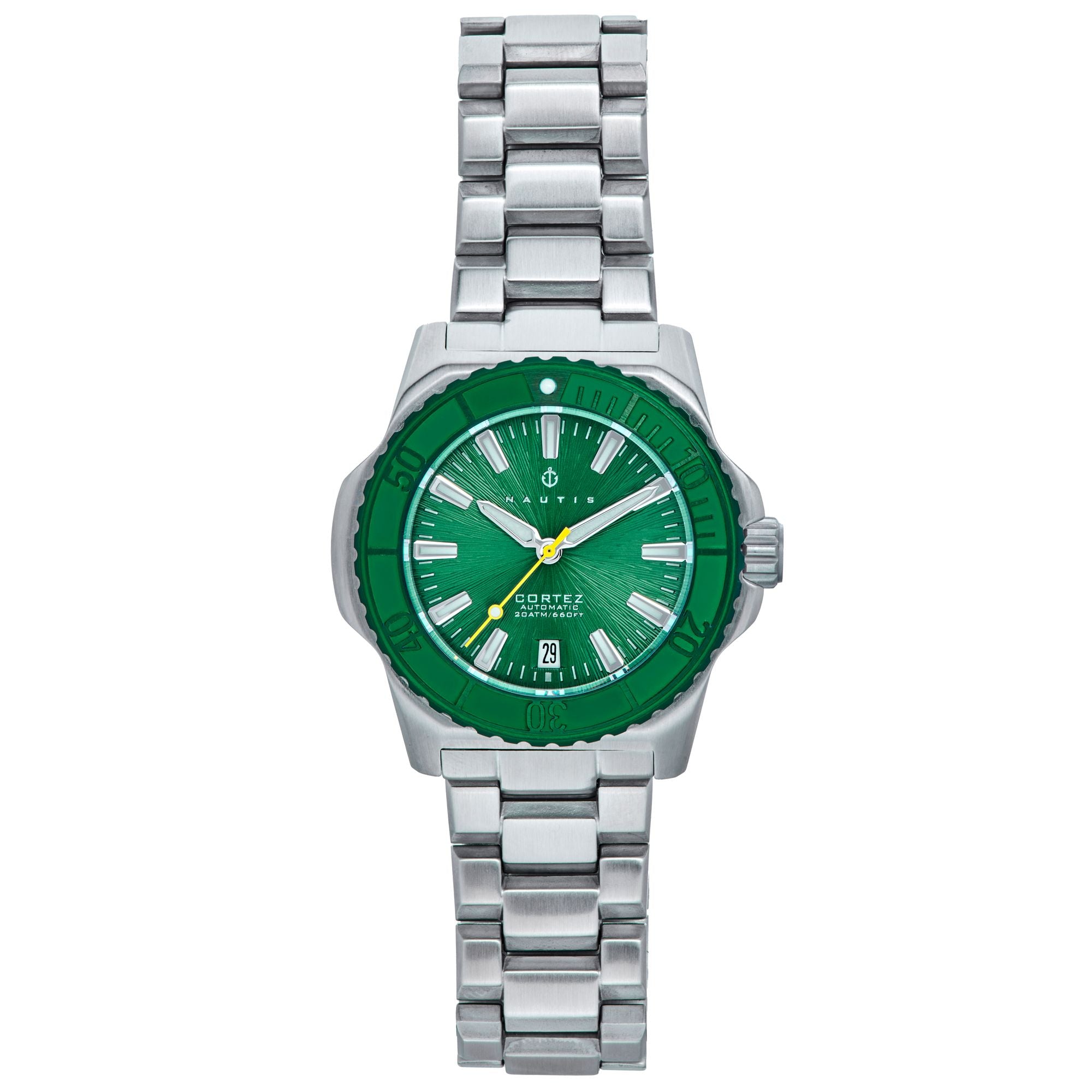 

Часы Cortez Automatic с датой - зеленые Nautis