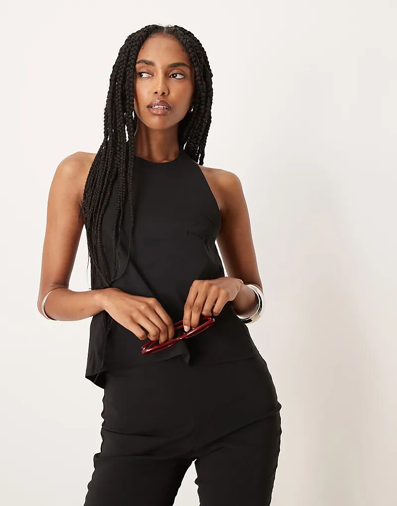 

Топ из бенгалина ASOS DESIGN с завязками сзади, черный — часть комплекта