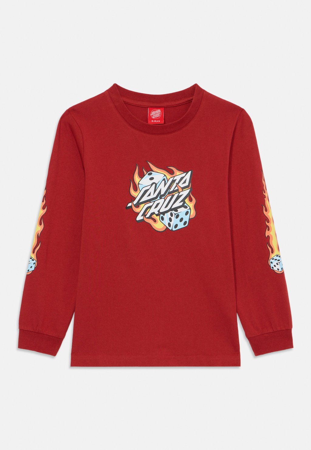 

Футболка с длинным рукавом YOUTH FLAMING DICE DOT UNISEX Santa Cruz, красный