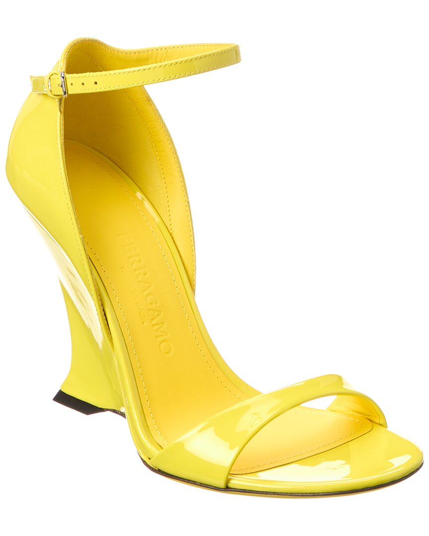 Ferragamo Vidette лаковые сандалии Salvatore Ferragamo, желтый