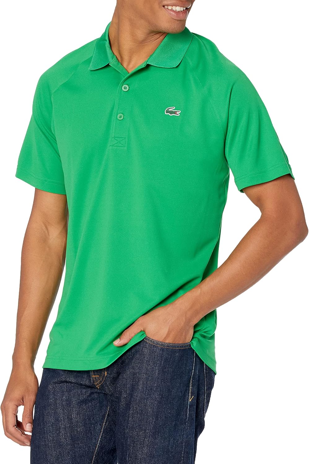 

Lacoste мужская спортивная поло с коротким рукавом Regular Fit Green Croc, Malachite