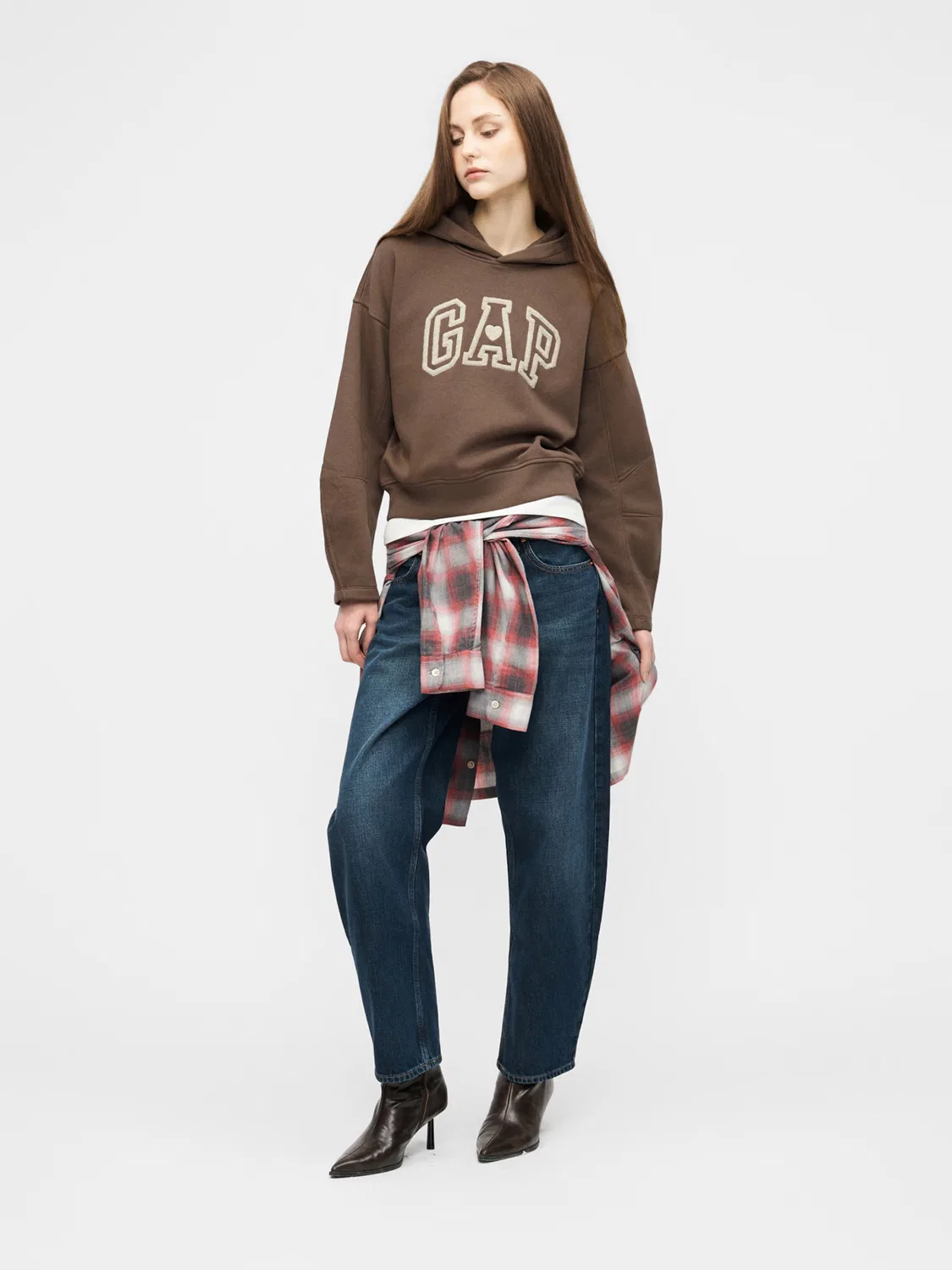 Толстовка Gap коричневого цвета — фото 4